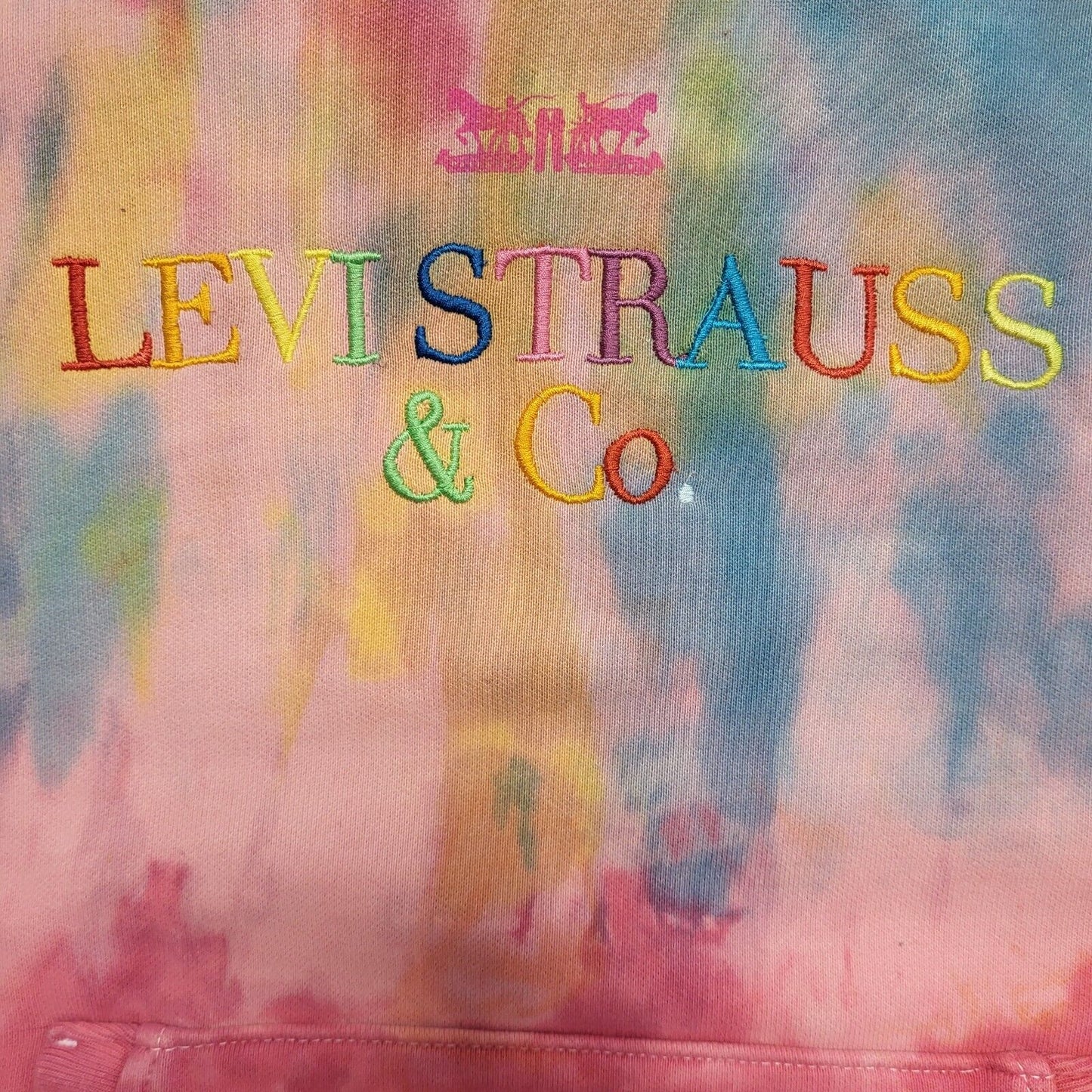 Levi's Vintage 90's Tie-Dye Pullover Drawstring Hoodie Womens UK Size XXS