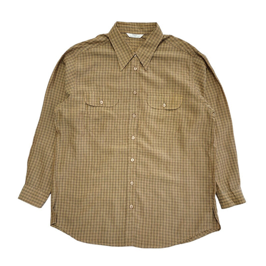 Marks and Spencer Vintage 90's Brown Checked Long Sleeve Shirt Womens Size 14