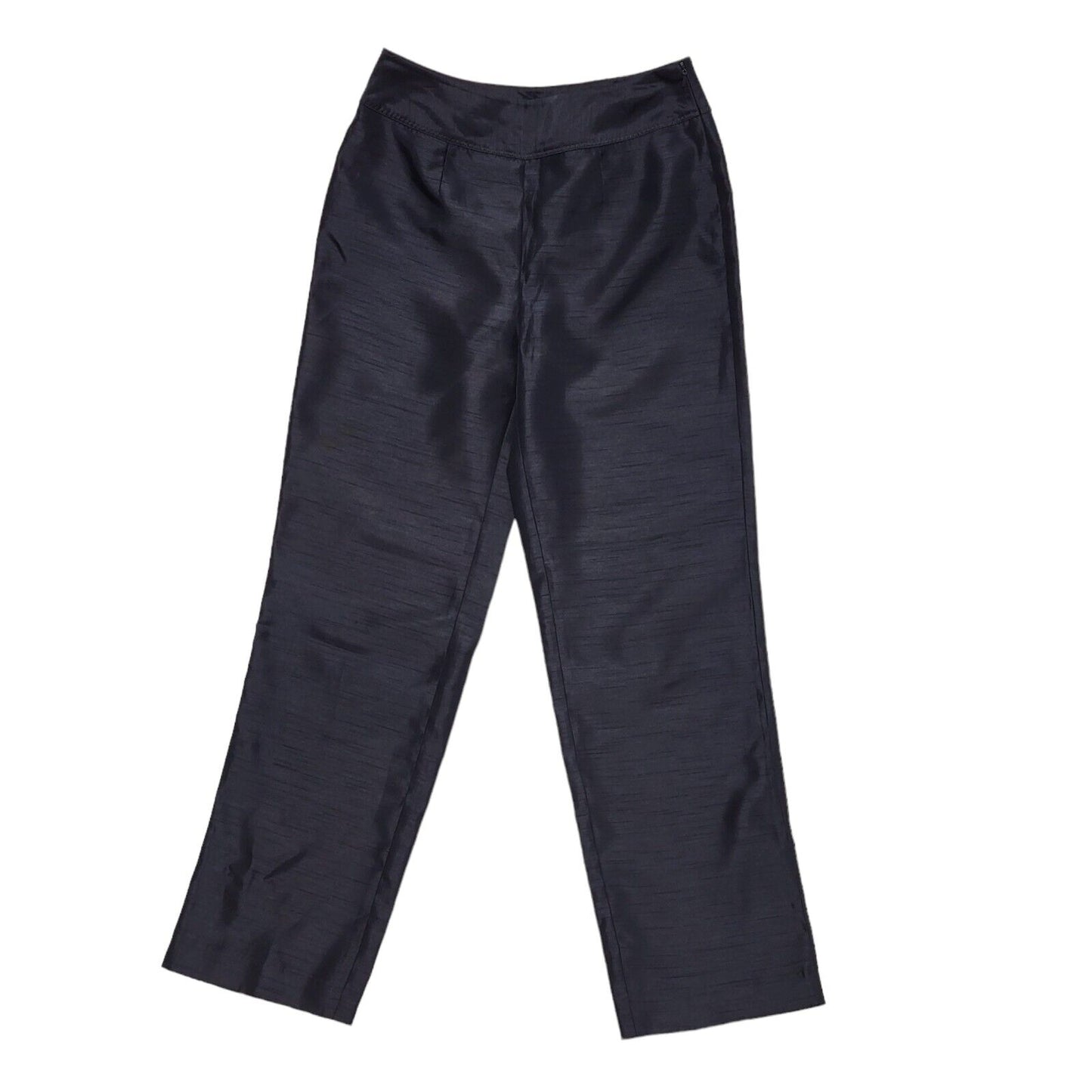 Quo Vintage 90's Dark Blue Straight Trousers Uk Women's Size 10 W28 L29
