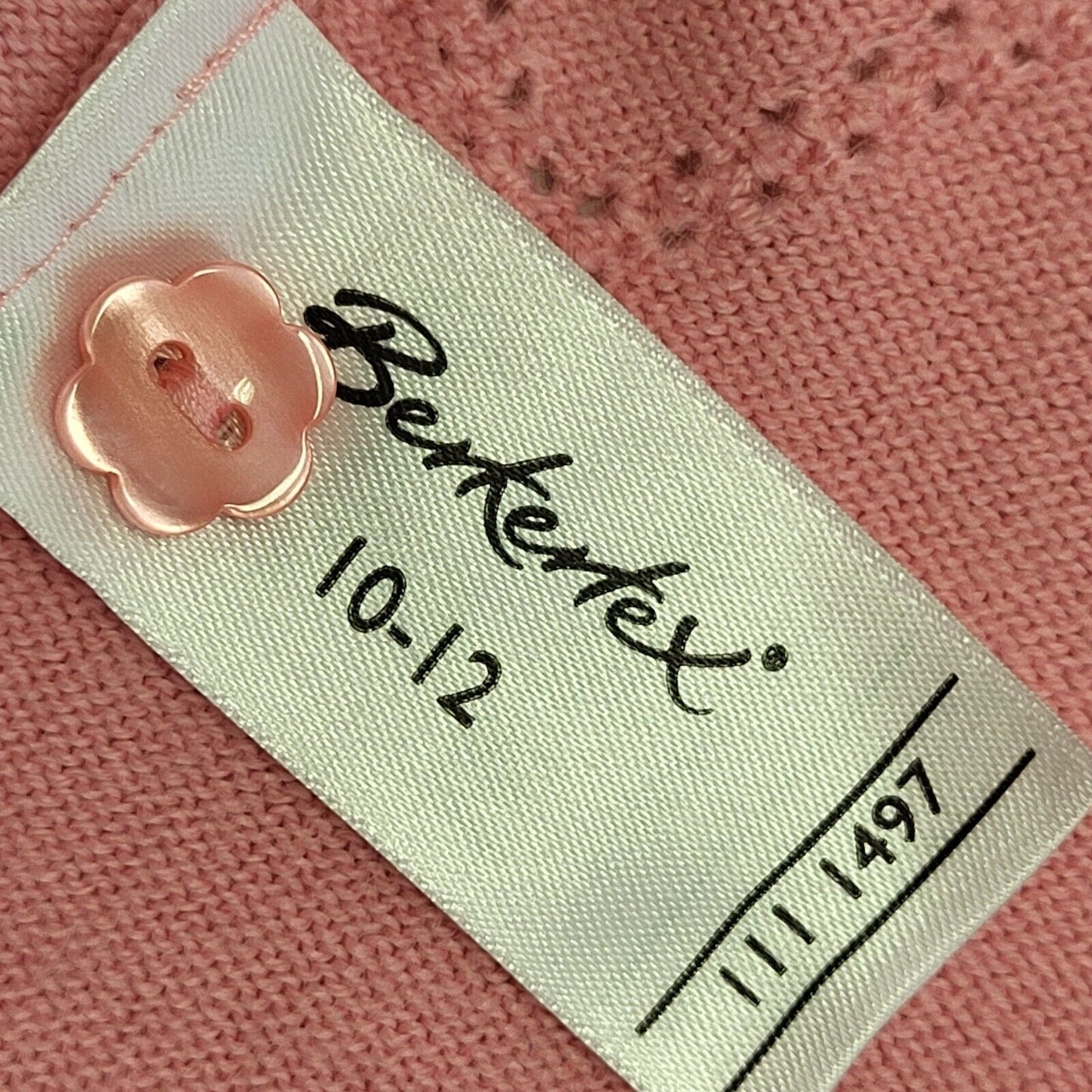 Berkertex Vintage 80s Pink Diamond Knit Cardigan UK Women's Size M / L
