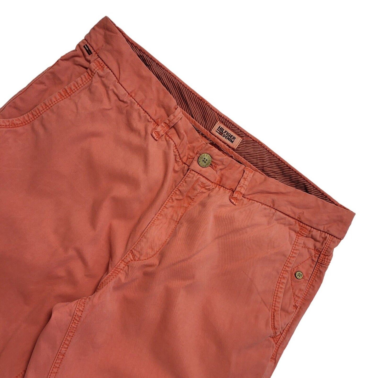 Hilfiger Denim Y2k Vintage Pink Straight Leg Chino Trousers Uk Men's XXL W38 L33
