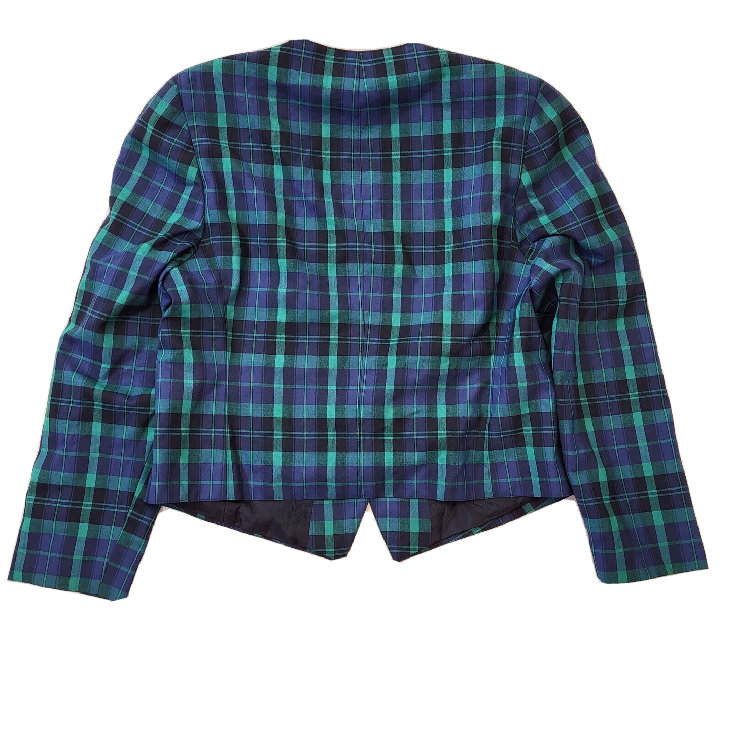 Goldix 80s Vintage Blue & Green Check Button-Up Women's Jacket Size 16