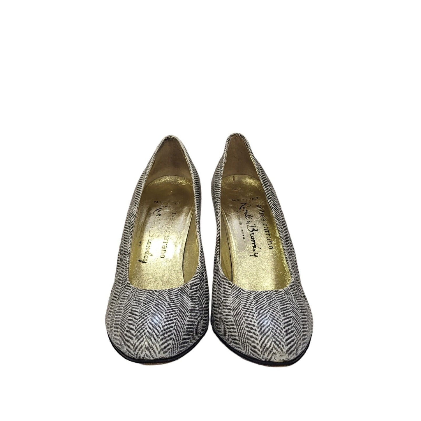 Andrea Carrano Grey Vintage Slip-on Heels Shoes Uk Women's Size 5.5