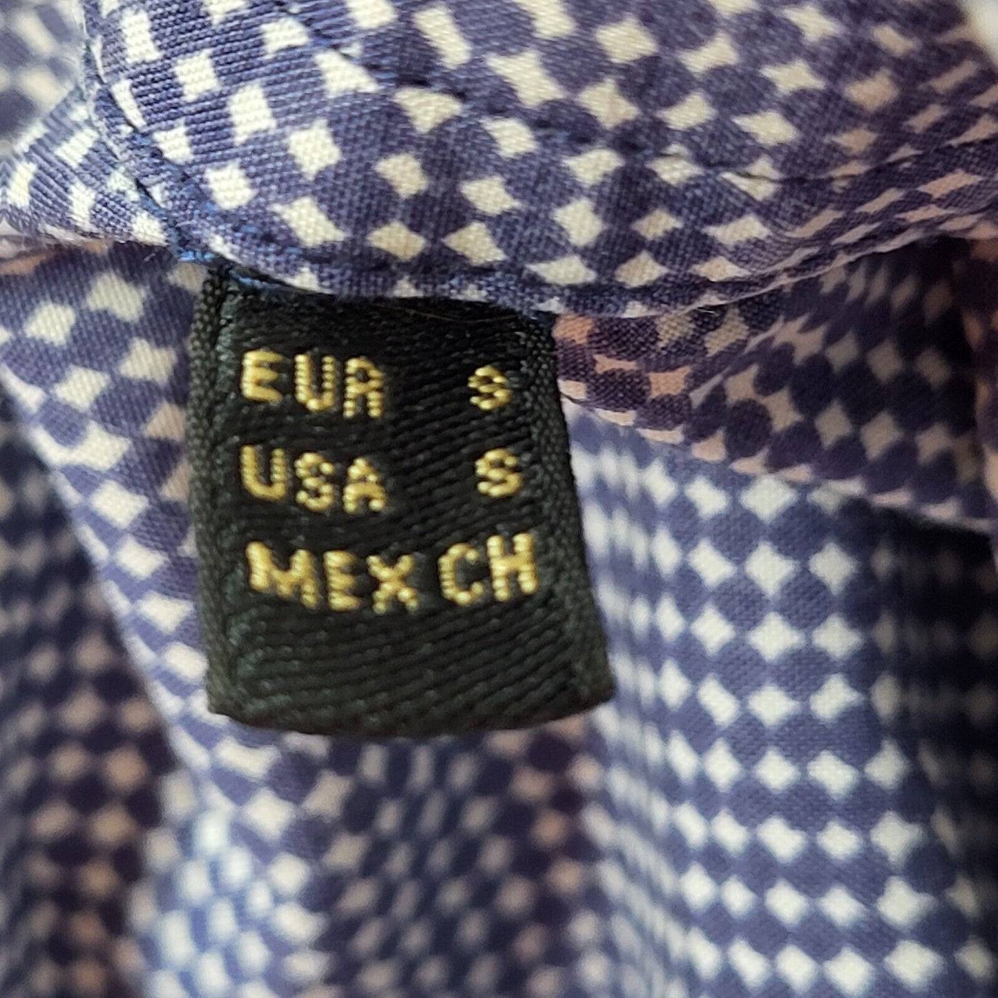 Massimo Dutti Y2K Vintage Blue & White Check Shirt Men's Size Small