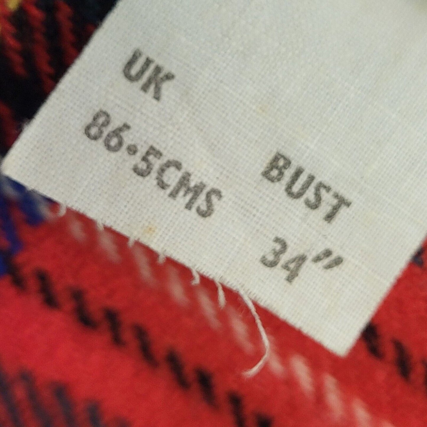 Laird Portch Red Tartan Open Front Waistcoat Uk Women's Size 10