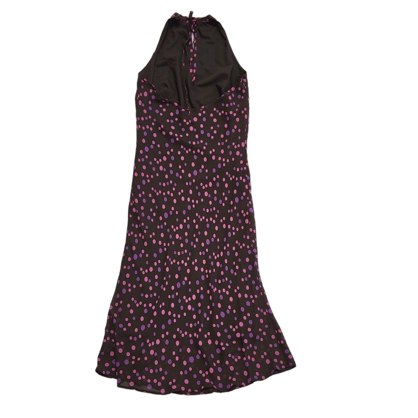 Bay Vintage 90s Pink & Purple Polka Dot Sleeveless Dress Uk Women's Size 10