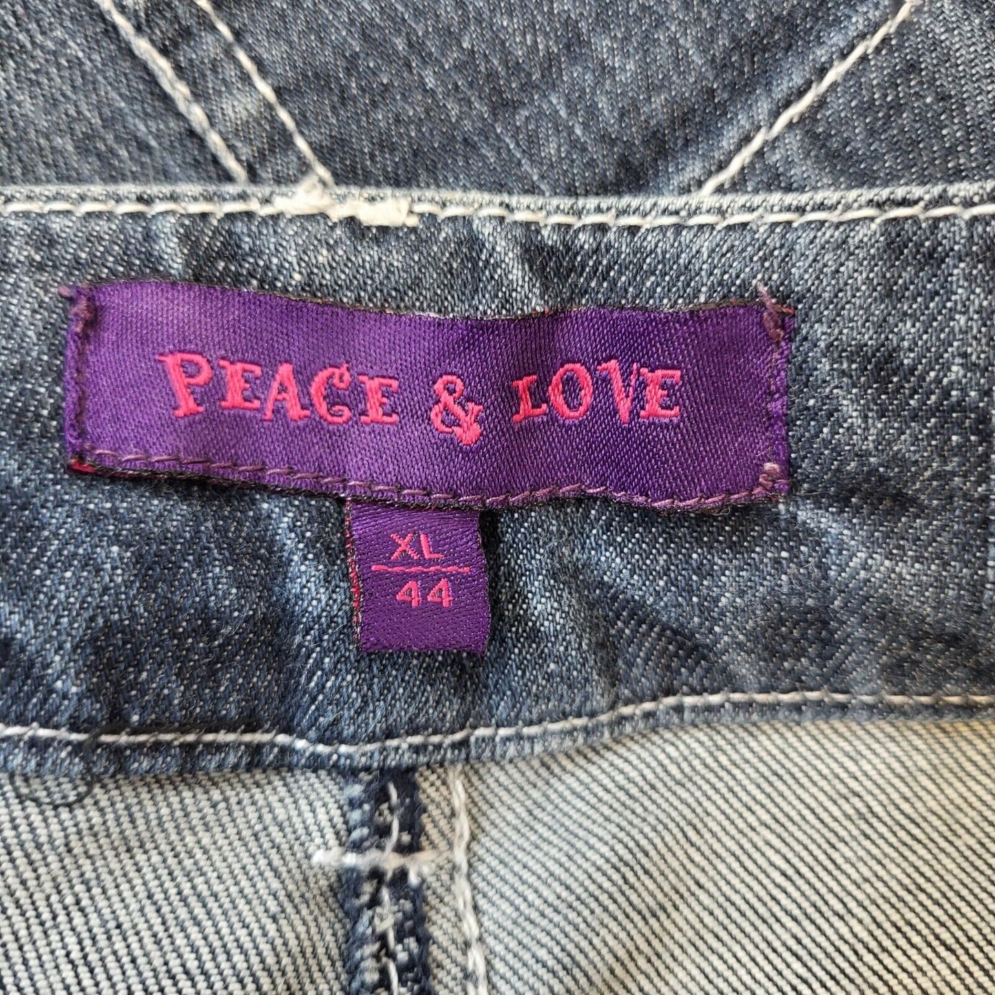 Peace & Love Y2K Vintage Faded Blue Cropped Denim Jeans Women's Size XL W32 L25