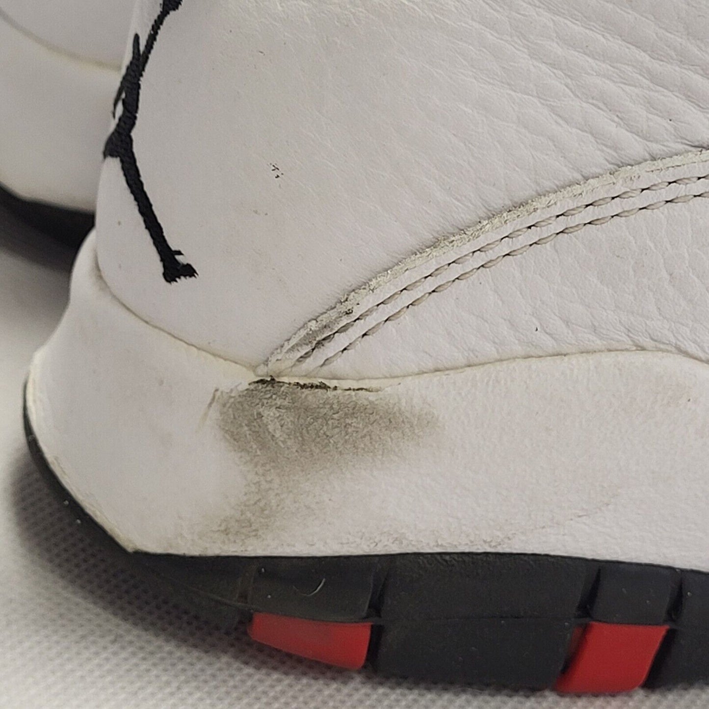 Air Jordan 10 Westbrook Claaa 2006 White & Red Lace-Up Trainers Uk Men's Size 8