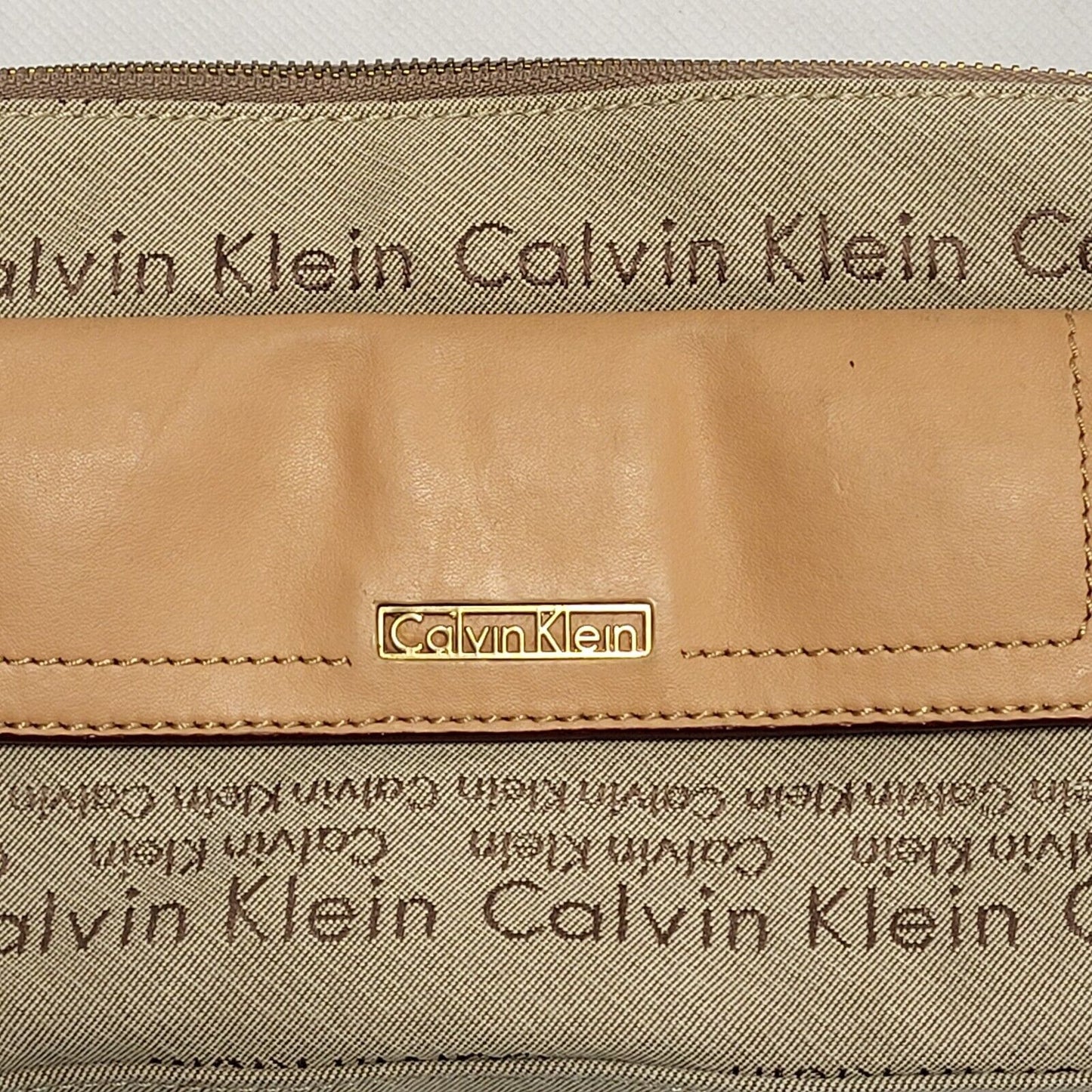 Calvin Klein Beige Leather Hand Bag / Shoulder Bag Uk Women's 5.5" x 9"