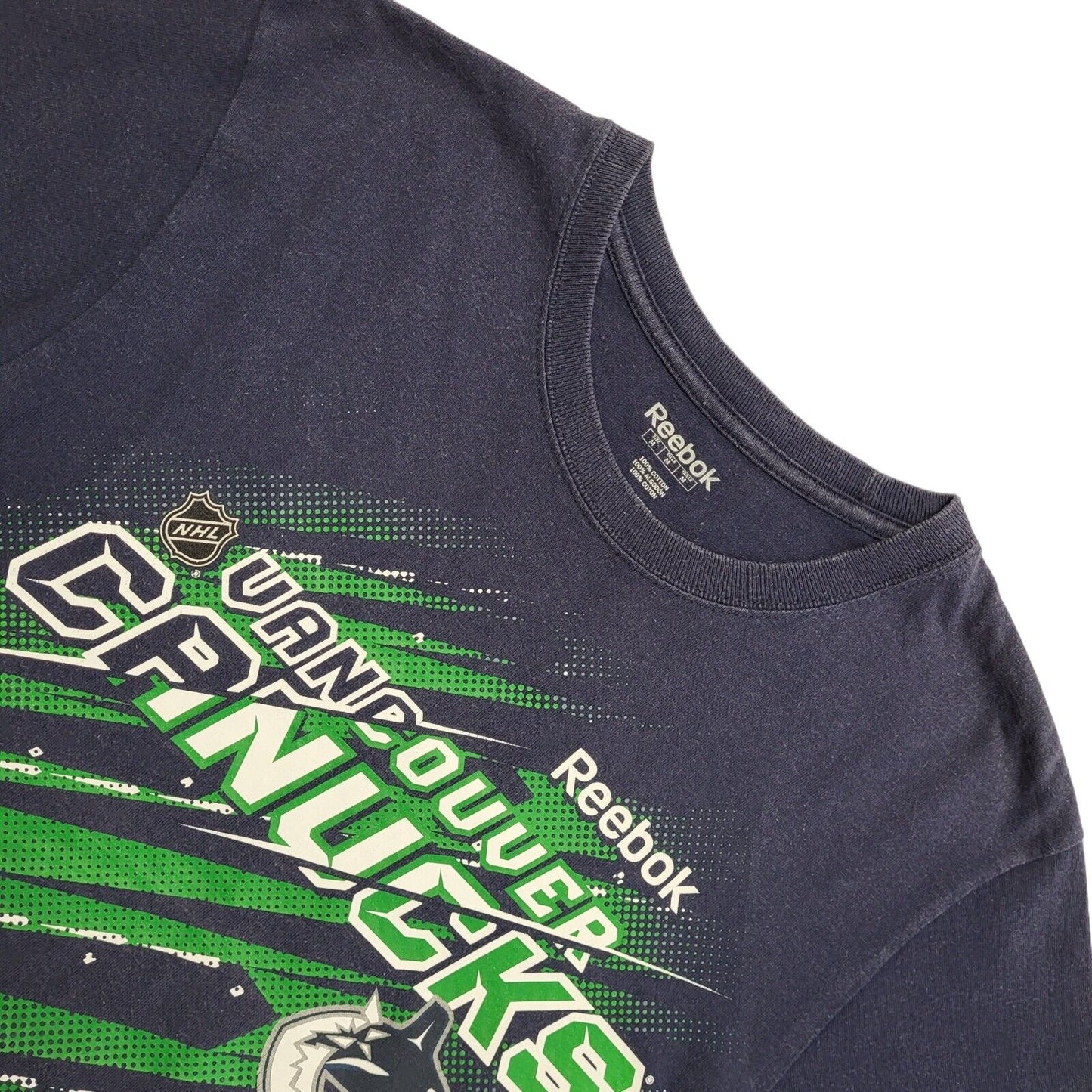 Reebok Vintage 90s Blue Vancouvers Canucks Short Sleeve T-Shirt Mens M