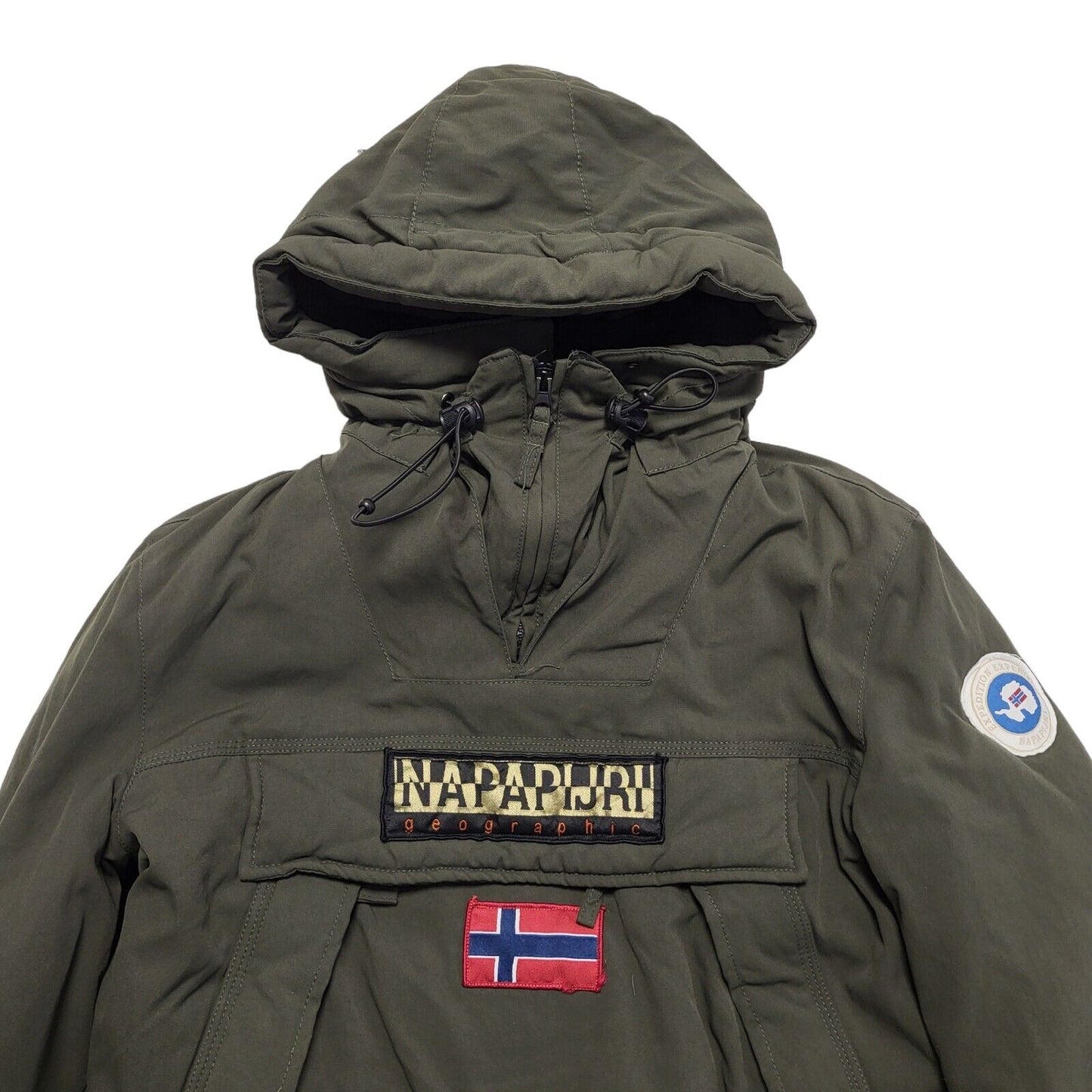 Napapajri Green 1/4 Zip Hooded Jacket Uk Women's Size 10