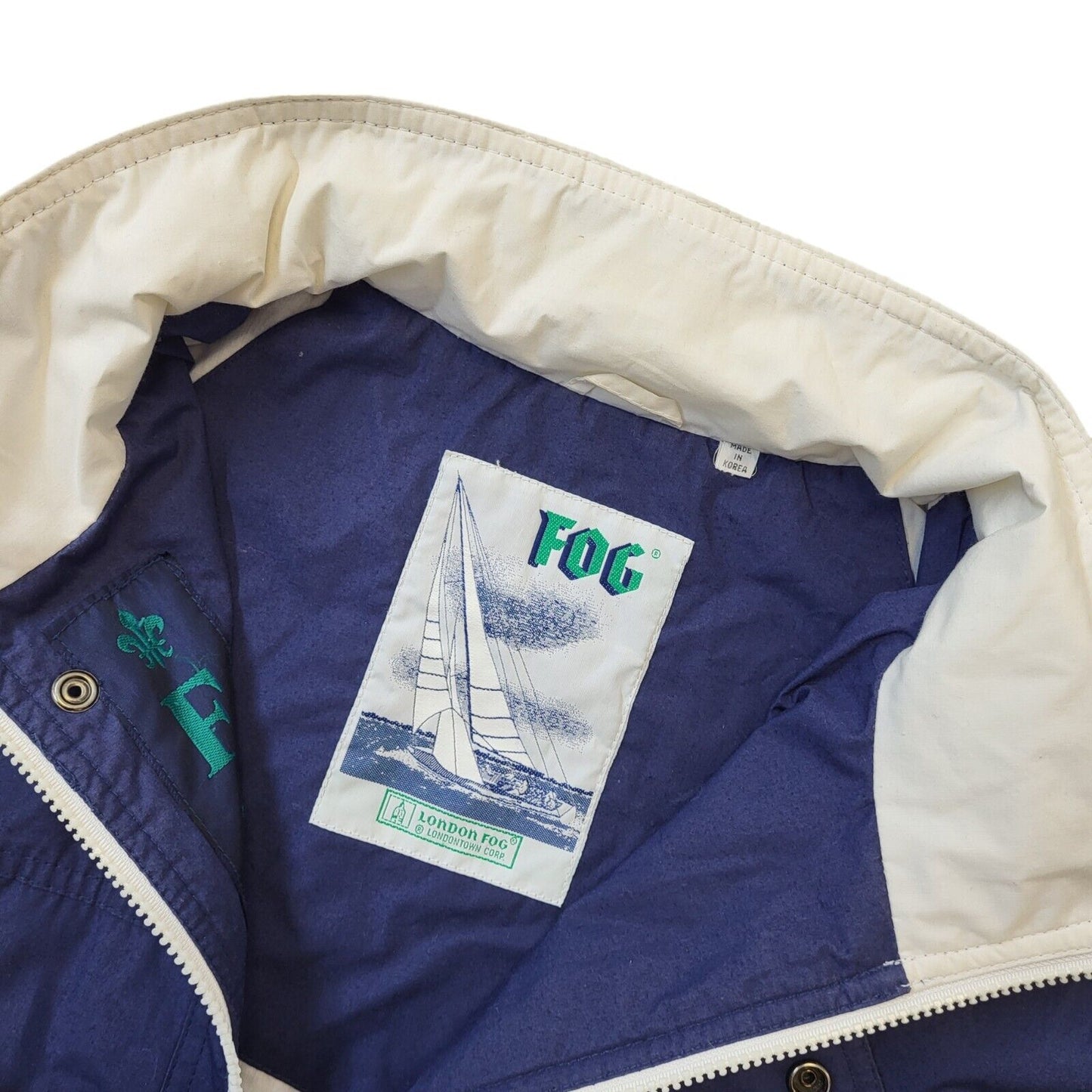 London Fog Vintage 90s Navy Blue Zip Up Lightweight Jacket Men's Size M