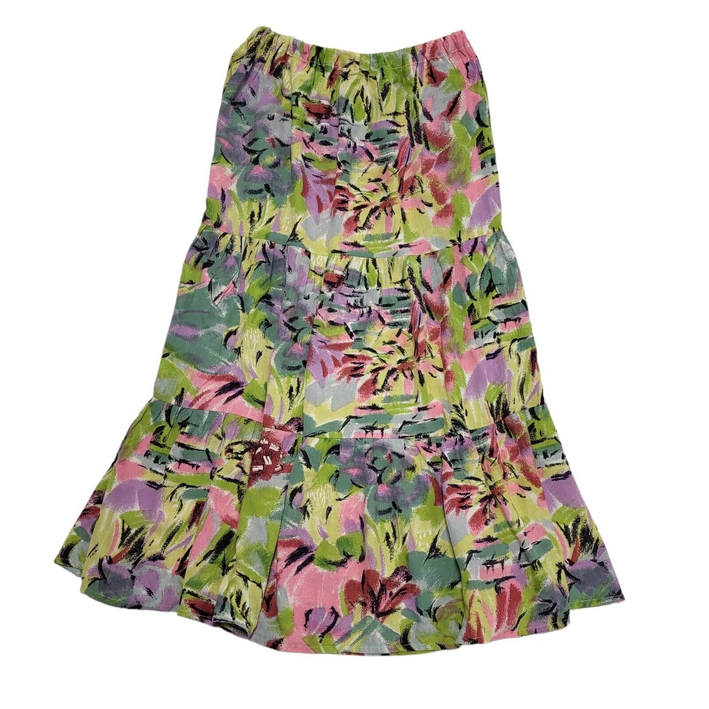 Vintage 80's Multicoloured Retro Abstract Skirt Womens UK 14