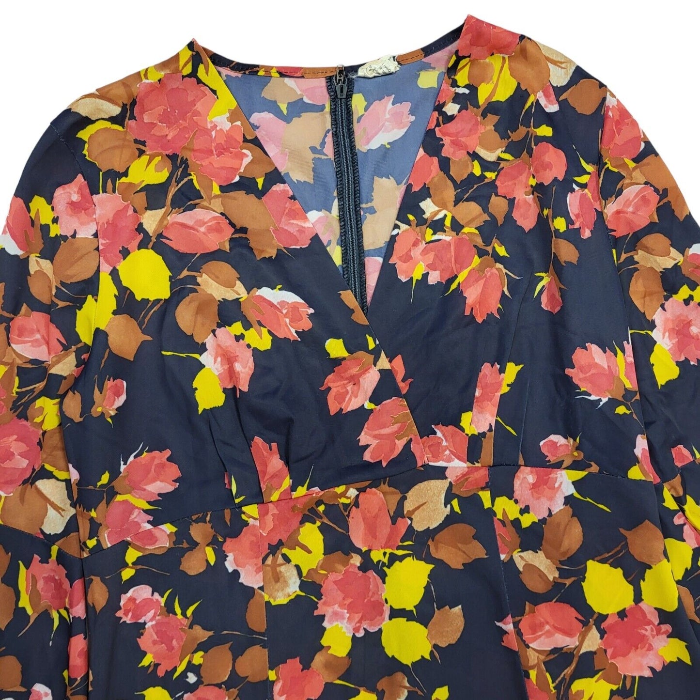 70s Vintage Brentfords Floral V-Neck Bell Sleeved Maxi Dress Women's 10