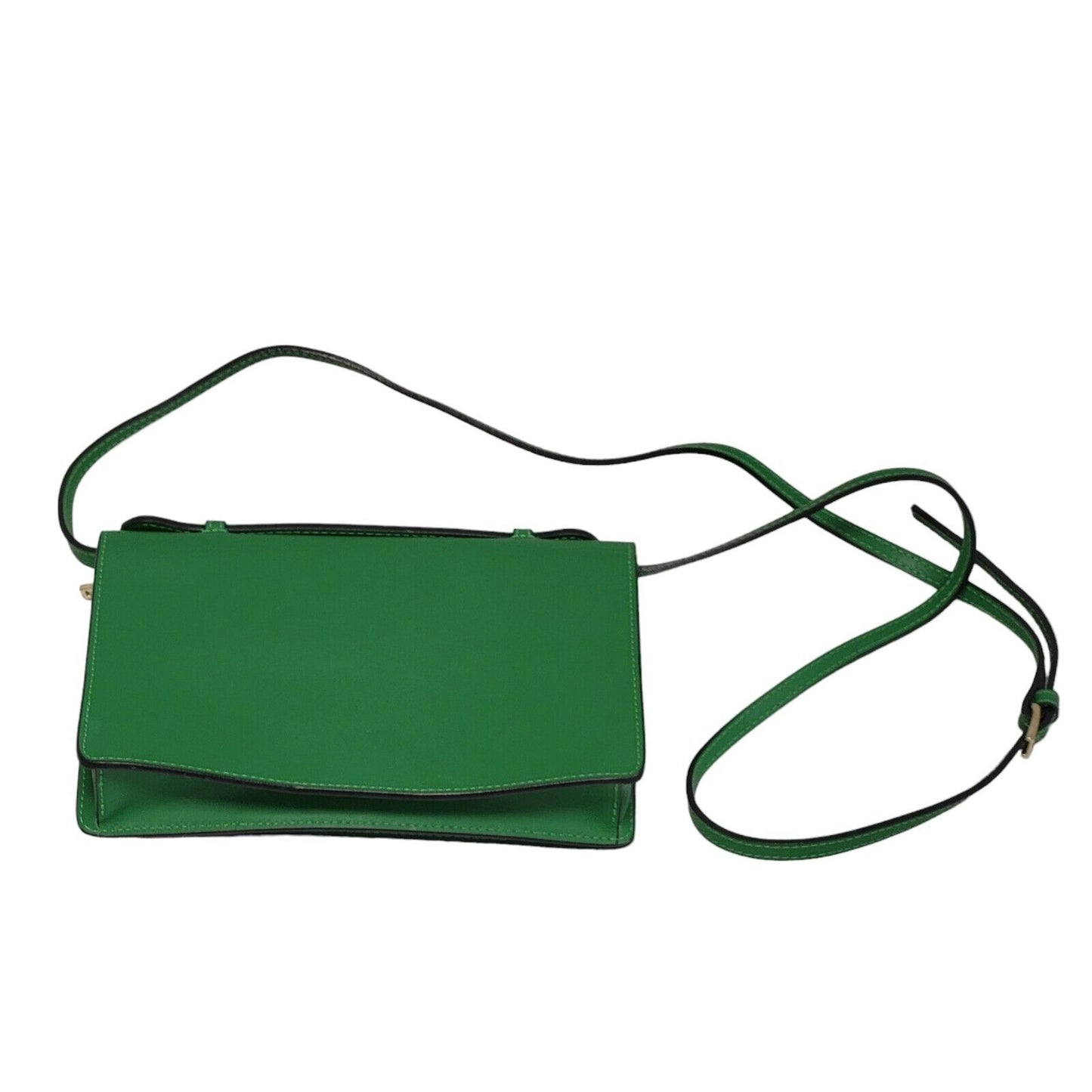 Vintage Green Leather Clasp Shoulder Bag Uk Women's Size 5.5" x 8.5"