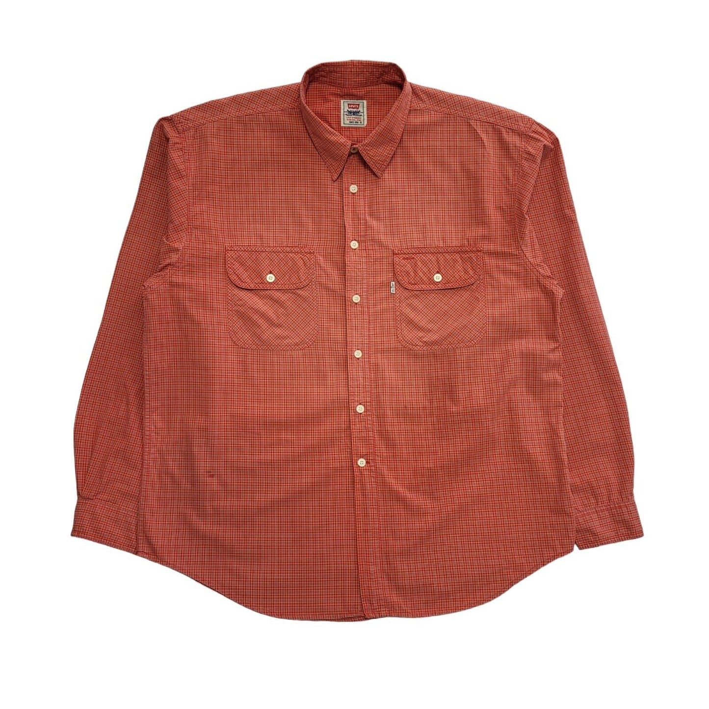 Levi's 90's Red Check Long Sleeve Shirt Uk Men's UK XL