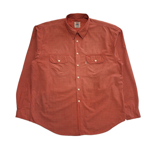 Levi's 90's Red Check Long Sleeve Shirt Uk Men's UK XL