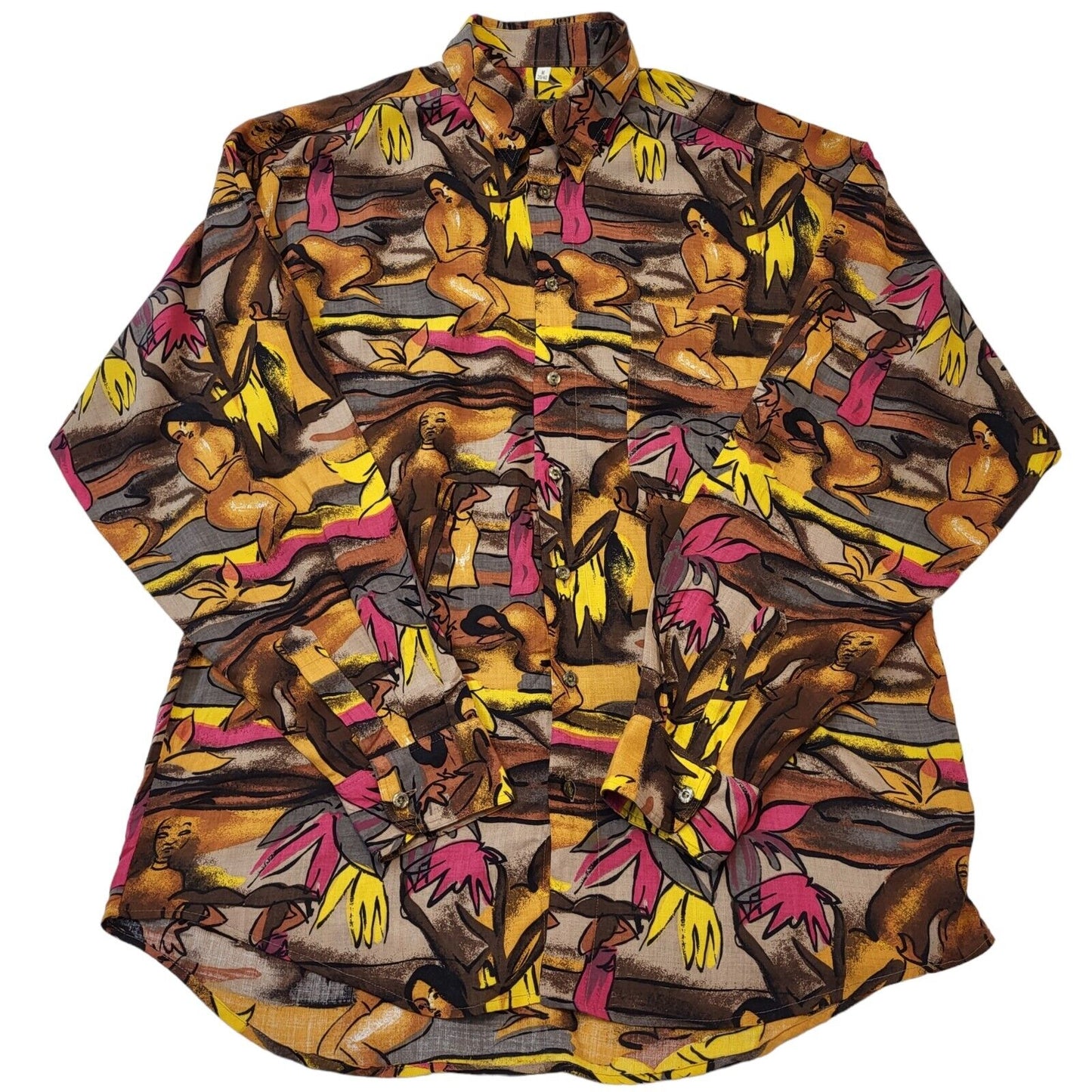 Haupt 90s Vintage Retro Abstract Long Sleeve Shirt Mens Size M