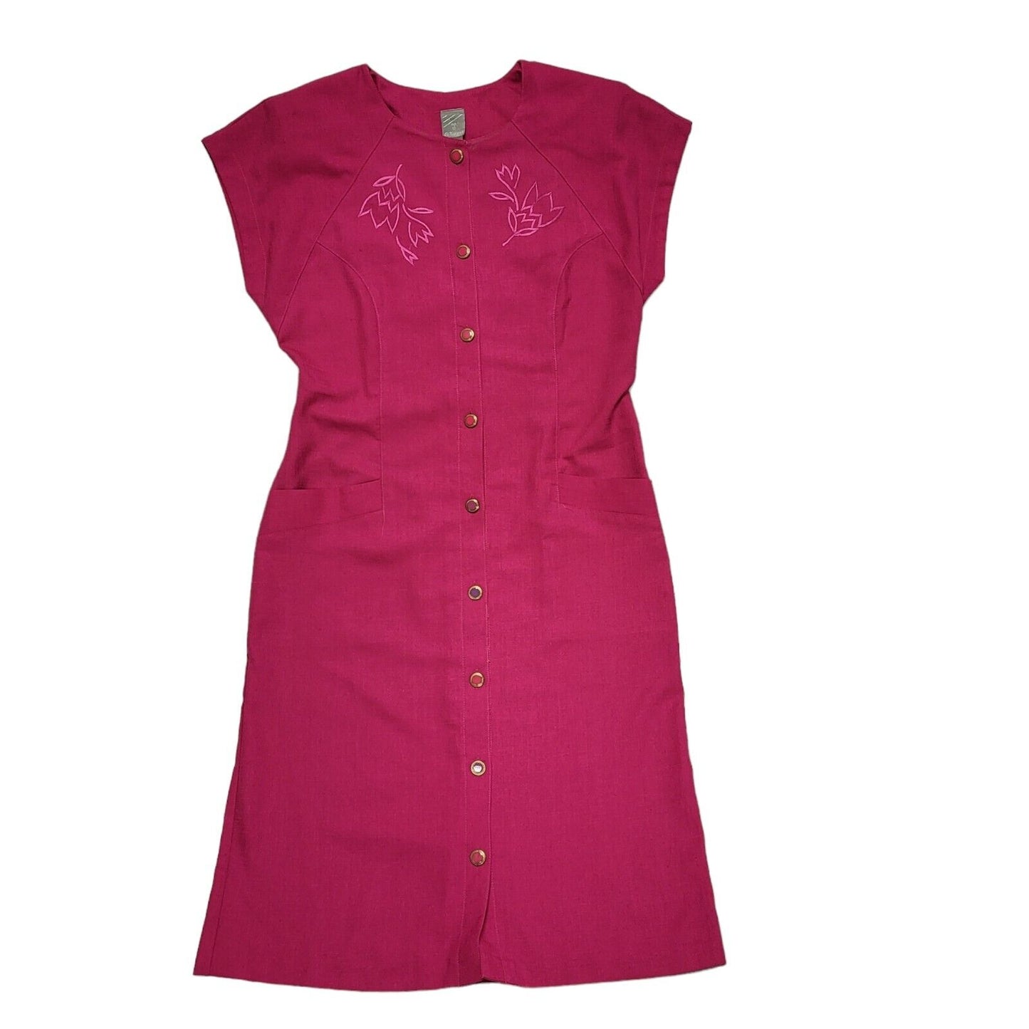 Target Pink 80s Vintage Sleeveless Bodycon Dress Uk Women's Size 12