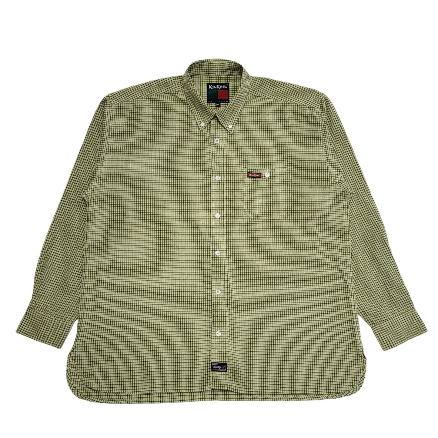 Kickers 90's Checked Long Sleeve Relaxed Fit Shirt Mens XL