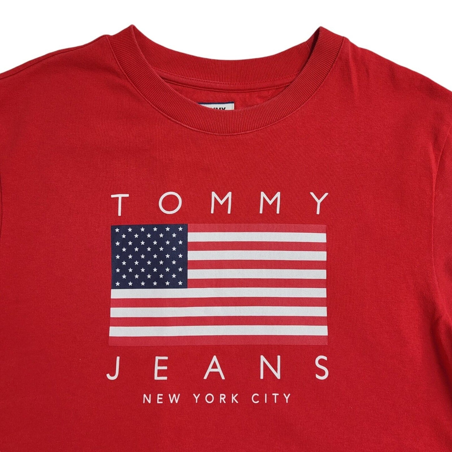 Tommy Hilfiger Vintage Y2K Red T-Shirt Uk Women's Size Medium