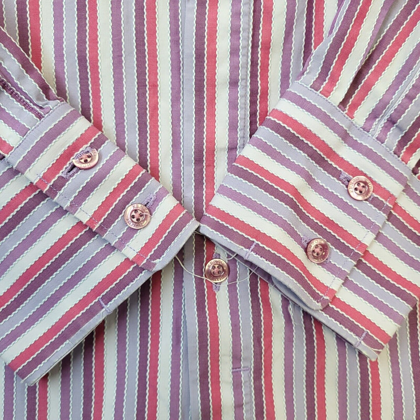 Kenzo Y2K Pink & Purple Striped Shirt Men's Size Large