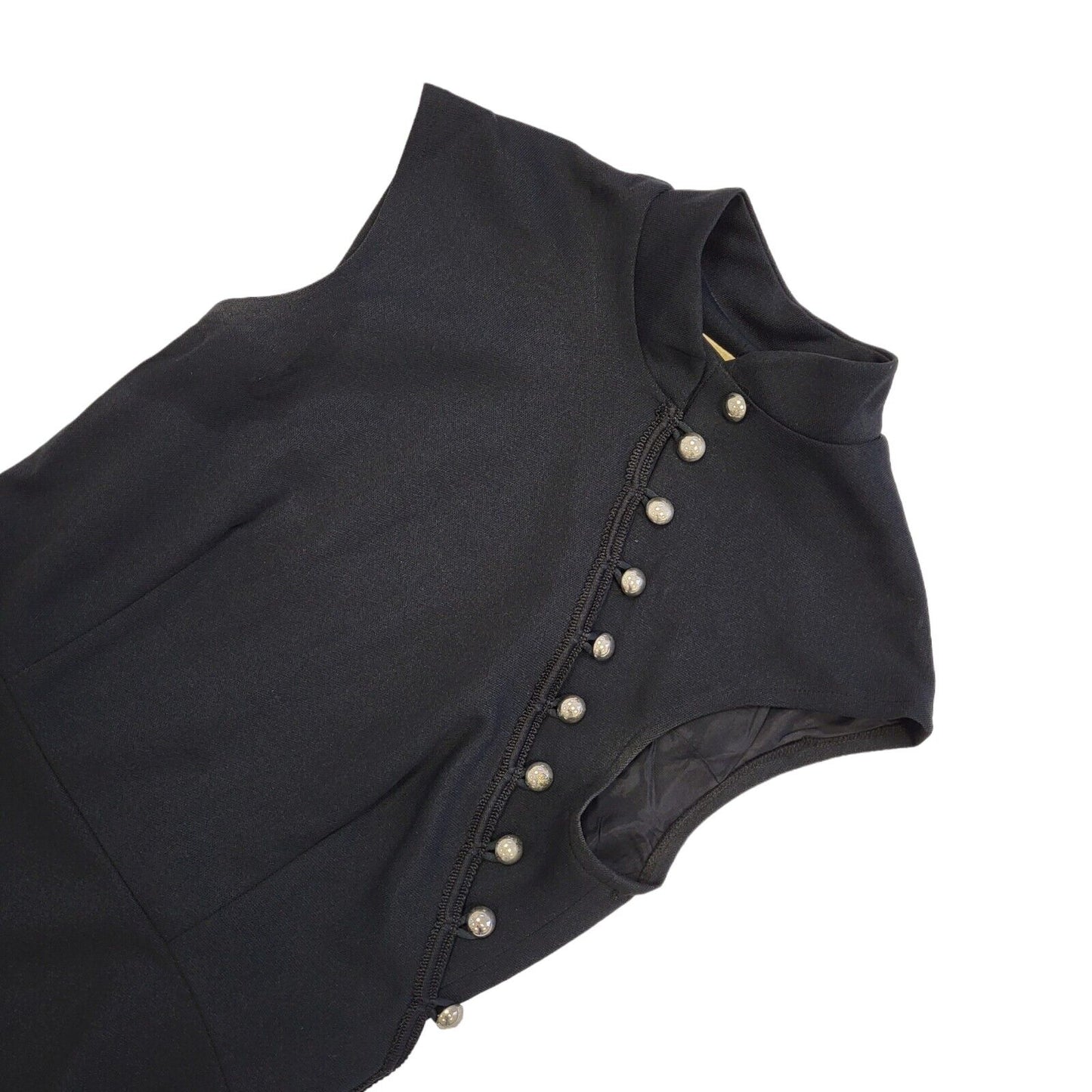 Vintage 60s Black Sleeveless Evening Dress Women's Size 8