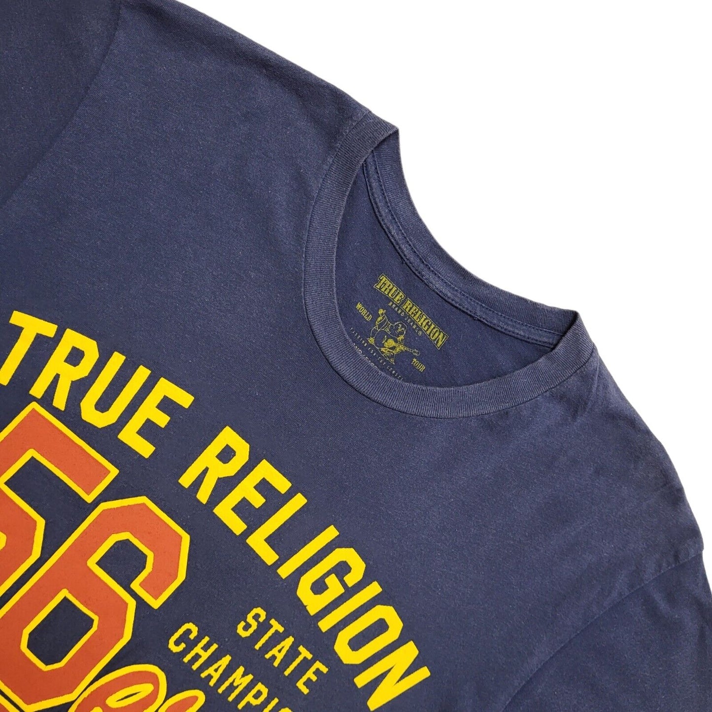 True Religion Blue Vintage Y2K Short Sleeve T-Shirt Uk Men's S