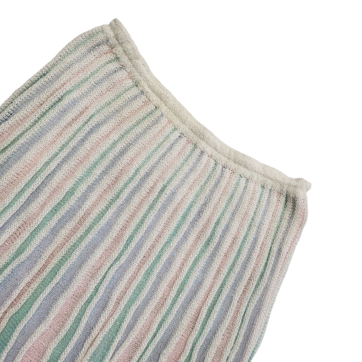 Vintage 80's Multicoloured Striped Midi Skirt Womens UK Size 12 W30