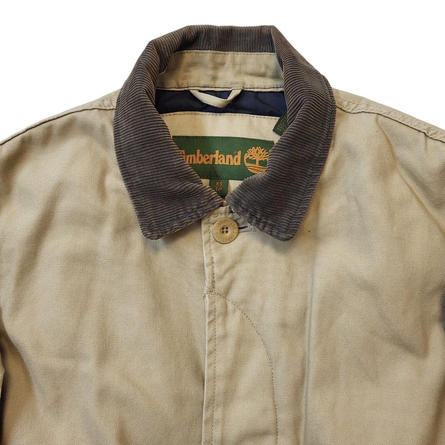 Timberland 90s Vintage Beige Cotton Button Jacket Men's Size XS