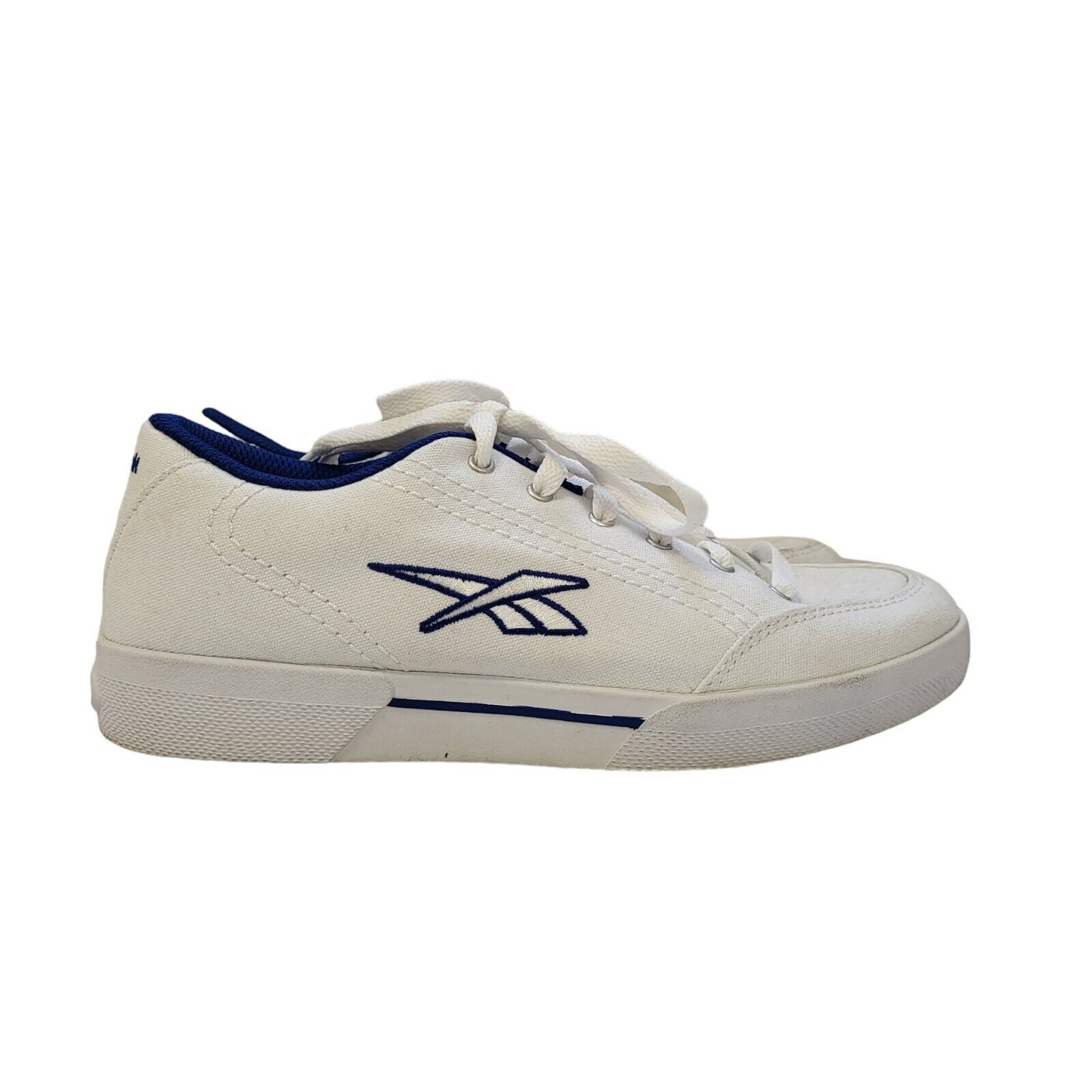 Reebok Tennis White & Blue Lace-up Sports Casual Women's Trainers Uk Size 4.5