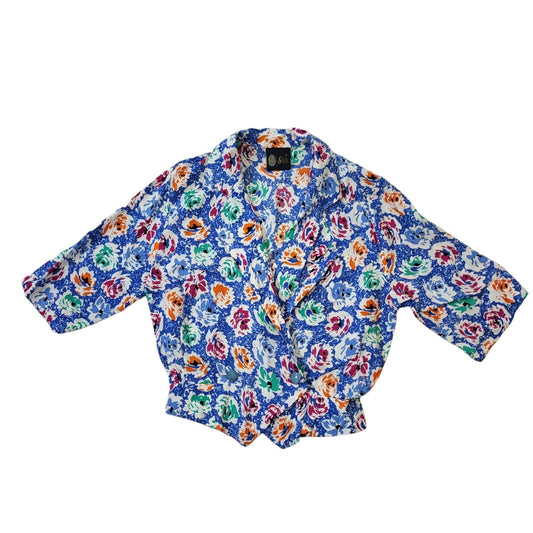 Sixth Sense C&A 80s Vintage Floral Button Up Blouse Women's 10
