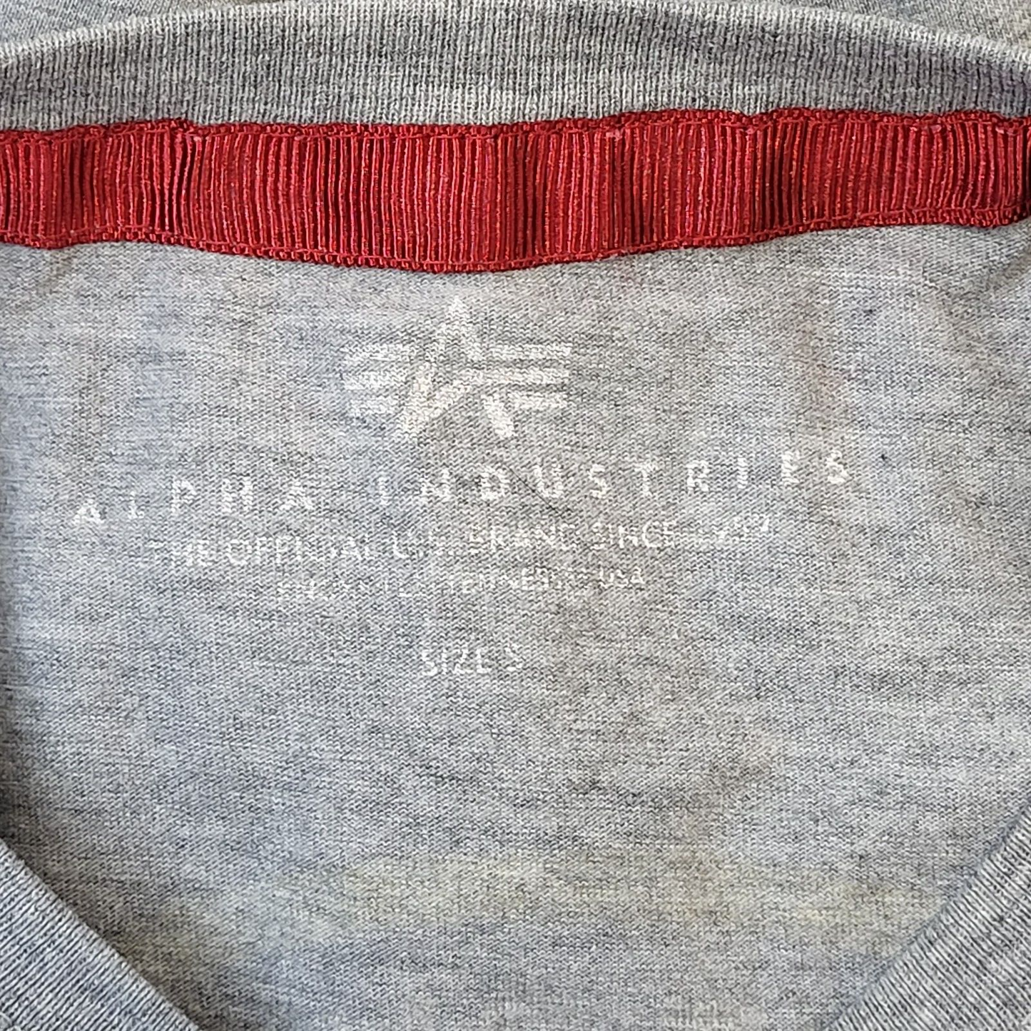 Alpha Industries Grey Nasa Crew Neck T-Shirt Men's UK Size Small