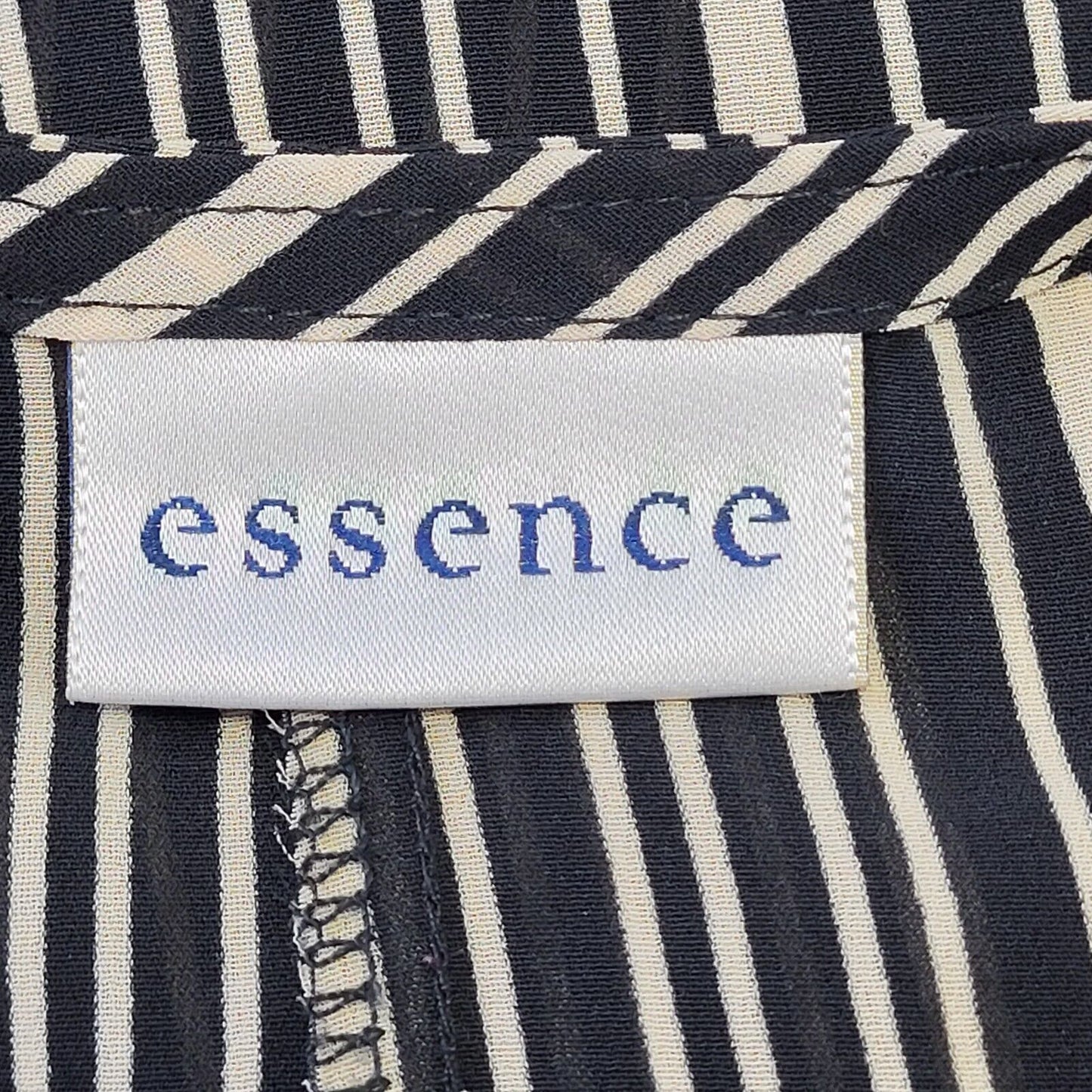 Essence 90s Vintage Black White Striped Shirt Dress Women's Size 12 EU 40