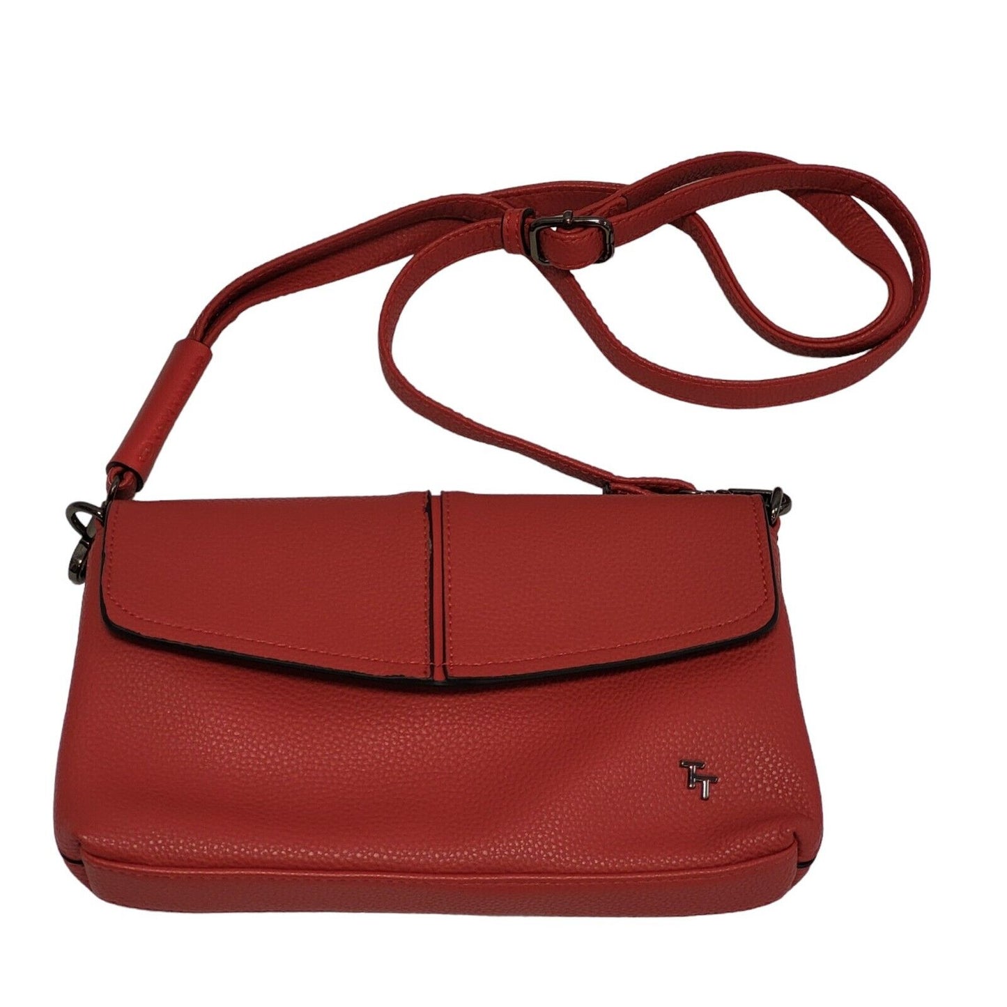 Tom Tailor Red Leather Small Shoulder Bag Uk Women's Size 6.5" x 10"