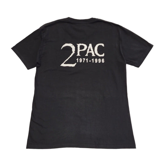 Rock@Tees Vintage 90's 2 Pac T-Shirt Black Short Sleeve UK Men's Size L
