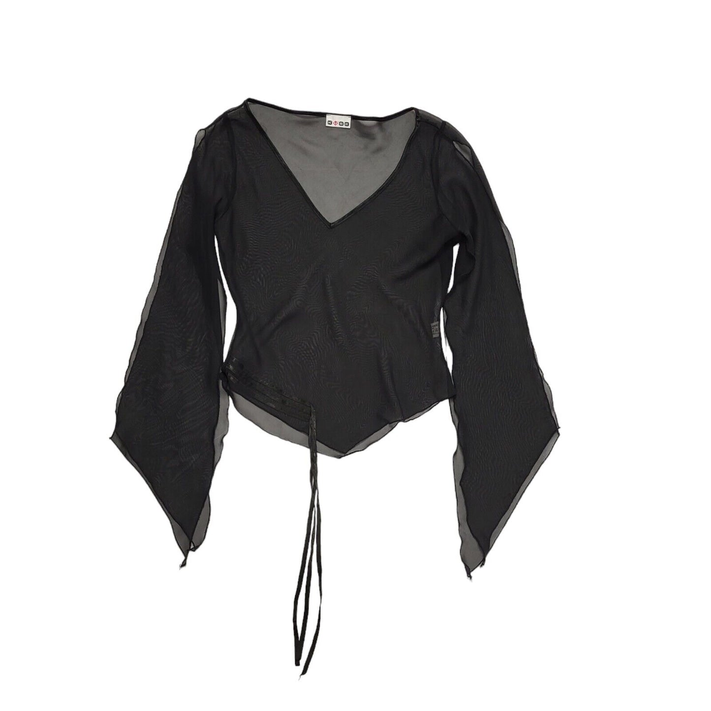 Kube Y2k Black 3/4 Sleeve Blouse Uk Women's size 12