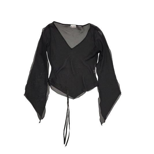 Kube Y2k Black 3/4 Sleeve Blouse Uk Women's size 12