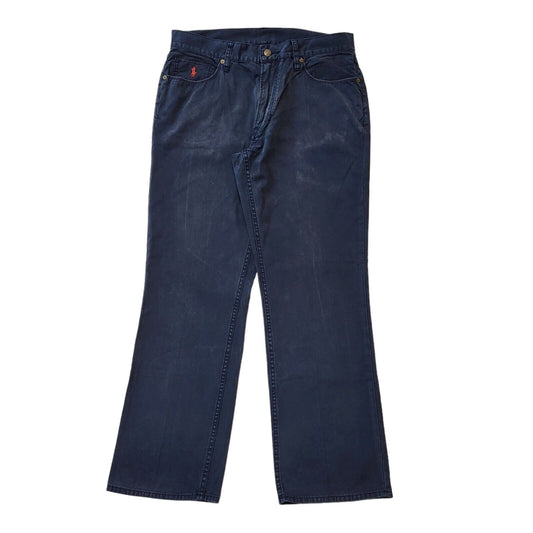 Ralph Lauren 90s Vintage Dark Blue Straight Denim Jeans Men's Size L W34 L30