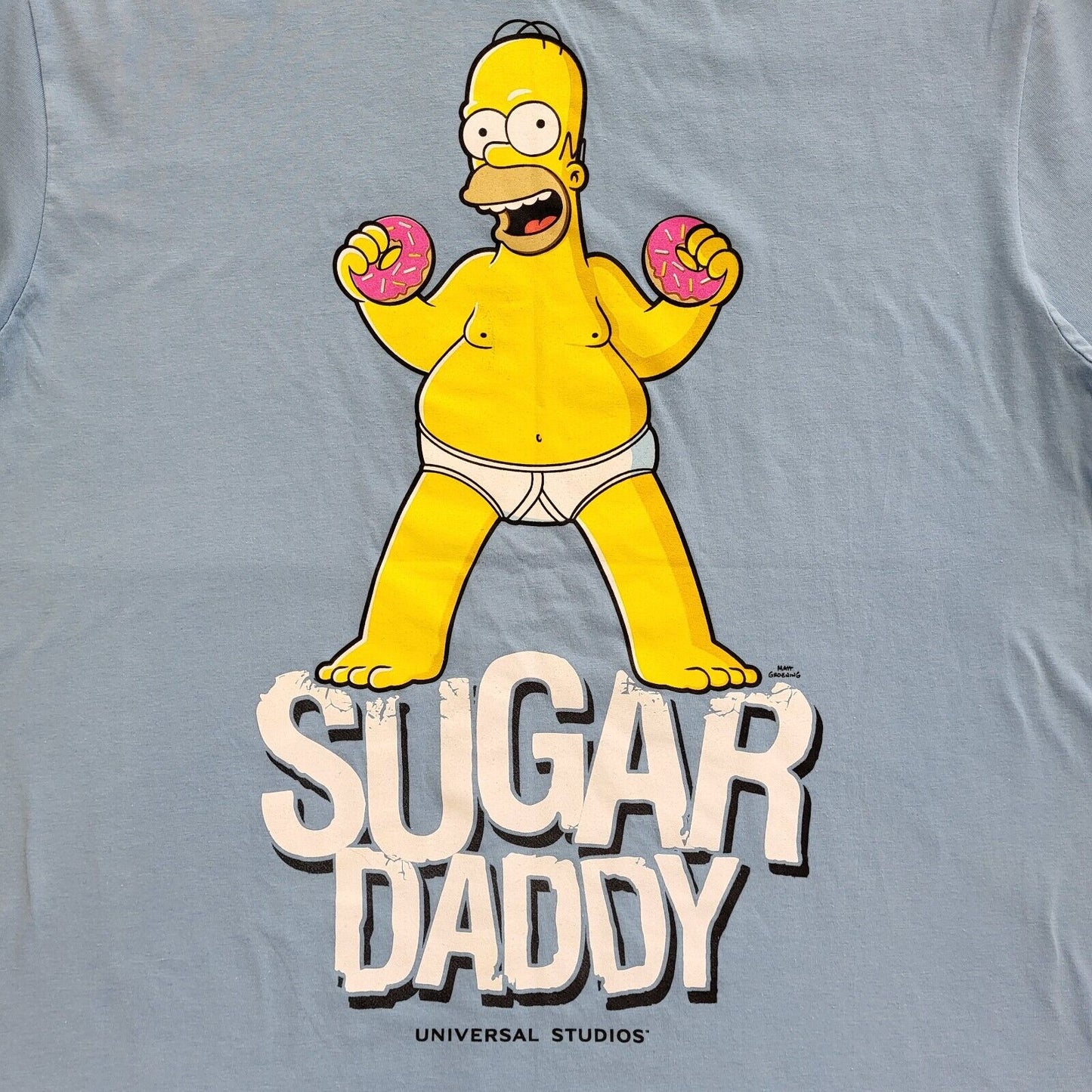 Universal Studios Vintage Y2K Blue Homer Simpson BNWT T-Shirt Mens Size XL