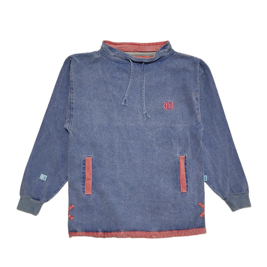 Deal Vintage 90's Blue 1/4 Zip Sweatshirt Uk Men's Size Small