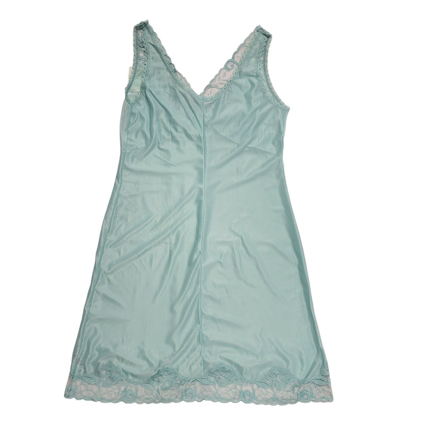 Textil 70s Vintage Light Blue Nightie Slip Dress Women's Size Large