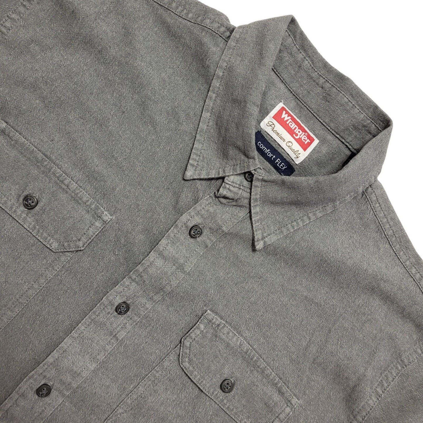 Wrangler 80's Vintage Grey Denim Long Sleeve Shirt Mens UK Size L