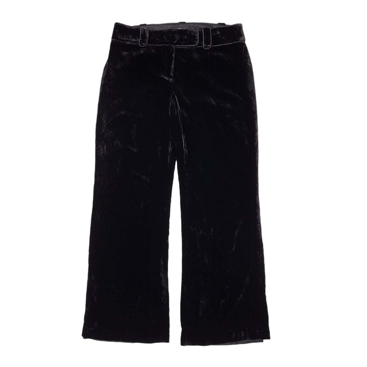 Ann Taylor Y2K Black Velour Straight Leg Trouser Size 12 W30 (USA 8)