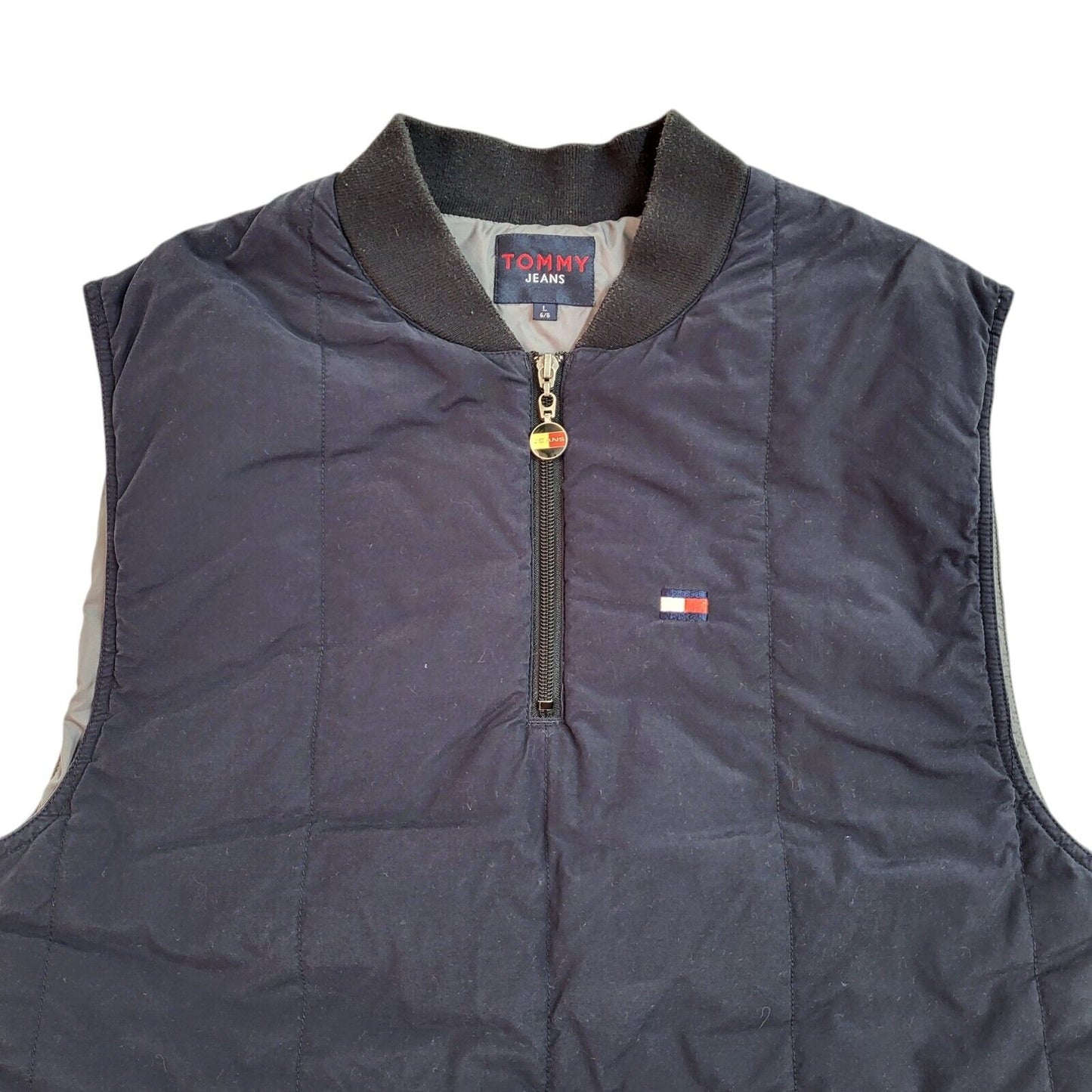 Tommy Jeans Navy Blue Sleeveless High Neck Gilet Uk Men's Size Large