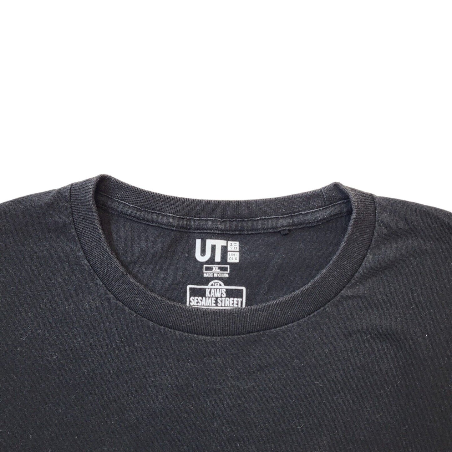 Kaws Uniqlo Sesame Street Graphic T-Shirt Black Women's UK Size XL