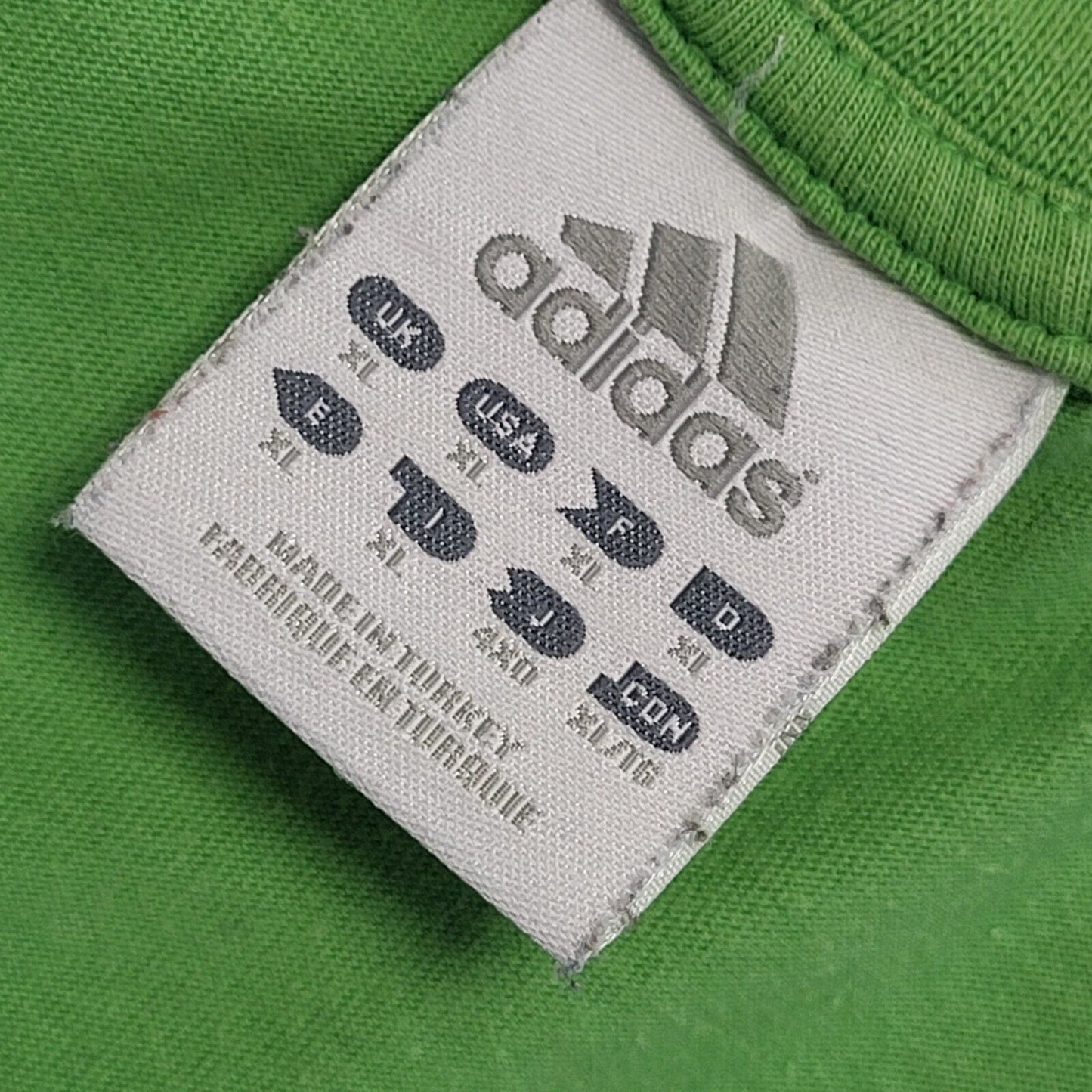 Adidas Green Logo Print Vintage 90s T-Shirt Uk Men's Size XL