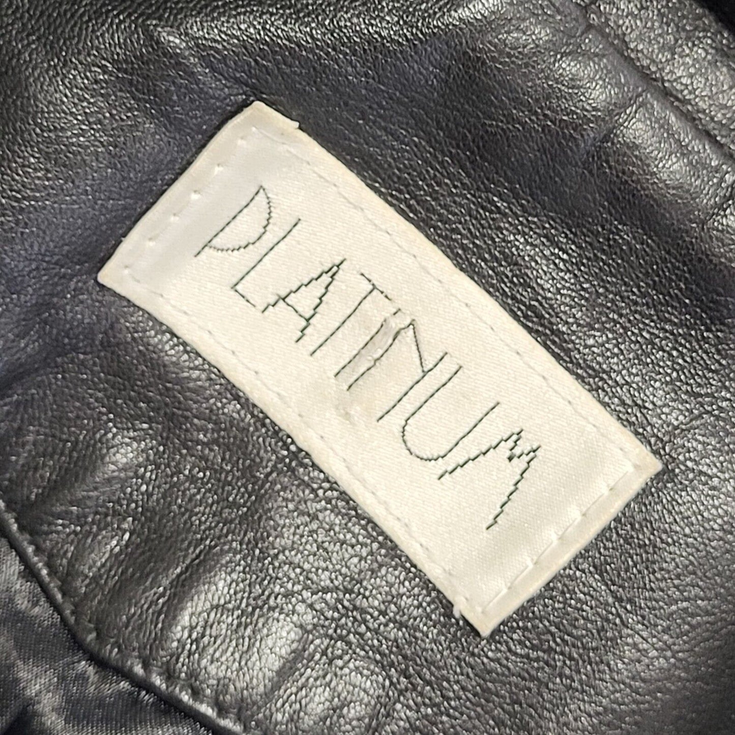 Platinum Vintage 80s Black Leather Jacket Uk Women's Size Large