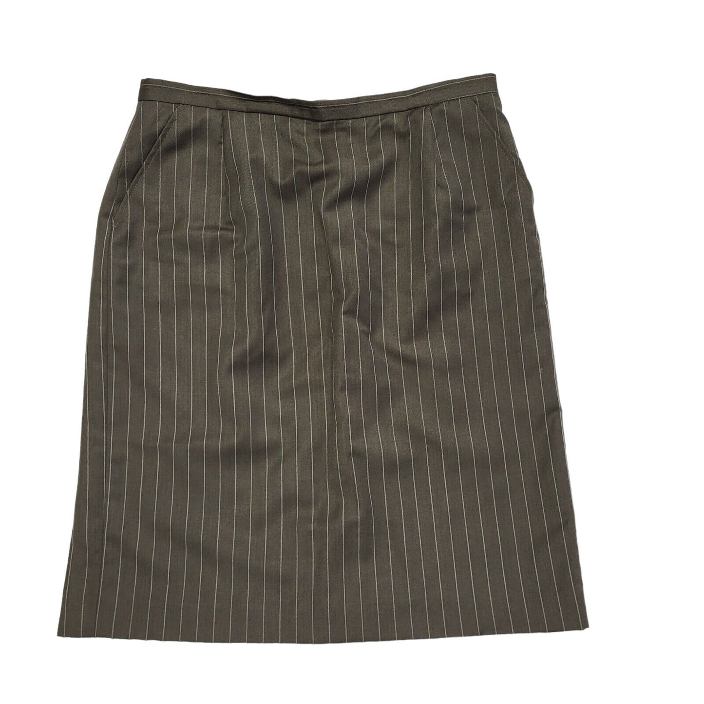 Austin Reed Vintage 90's Brown Striped Pencil Skirt Uk Women's Size 16 W34