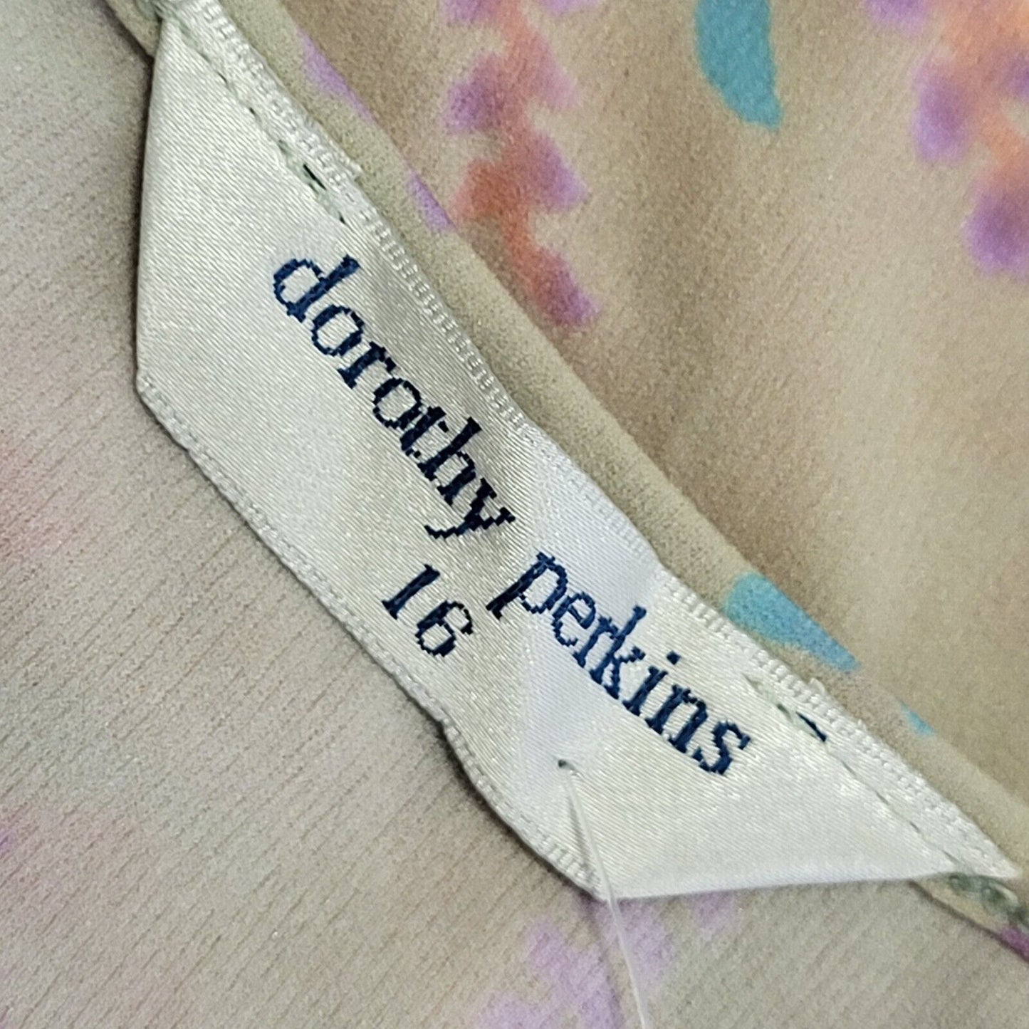 Dorothy Perkins Vintage 90s Beige & Pink Floral  Blouse BNWT Womens UK 16